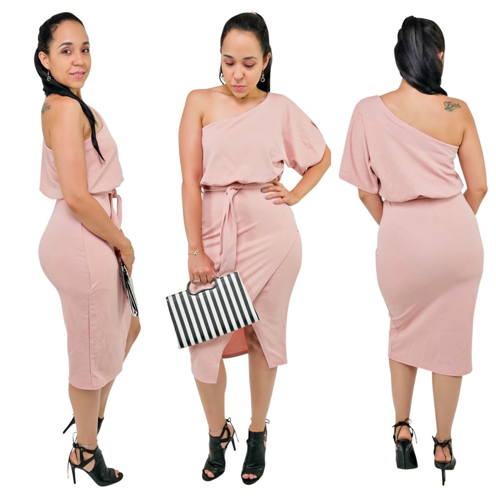 One Shoulder Midi Dress